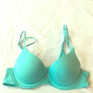 Aerie sunnie push-up bra teal blue